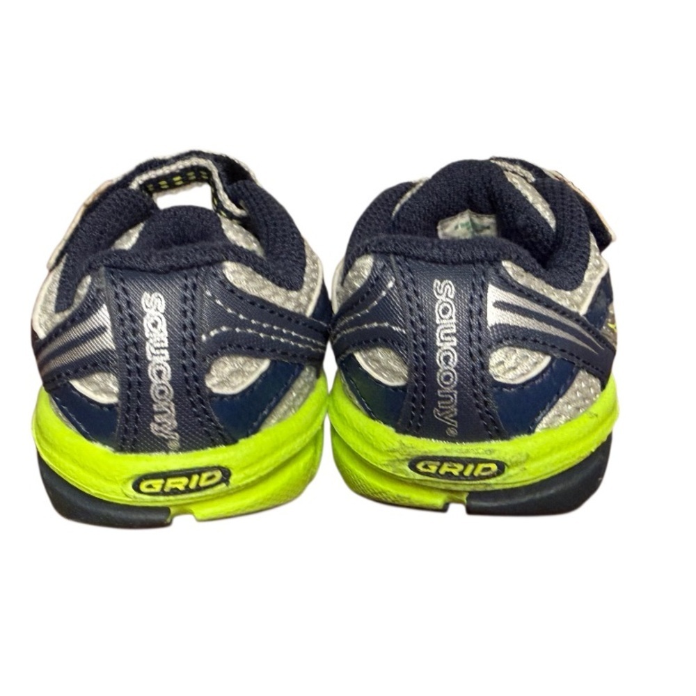 Saucony Kids Ride 10 Jr Navy And Neon Yellow/Green Sneakers-Like New Size 5w — image 3 of 8